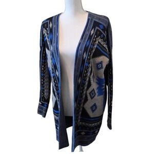 Vintage Cotton Emporium Southwestern Aztec Blanket Cardigan Made USA Size Large